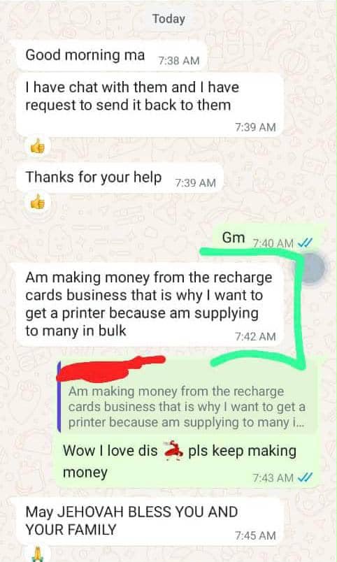 Customer testimonial